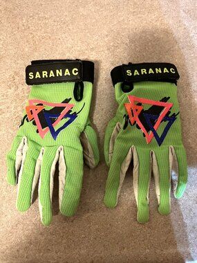 Vintage Saranac Water Sport Leather Mesh Gloves Velcro Wrist WA91 Unisex Large